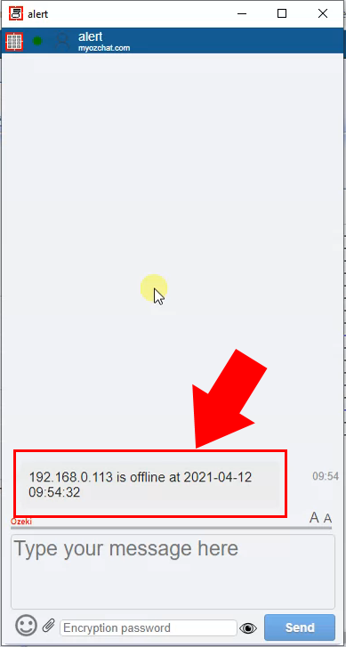 alert message in chat client