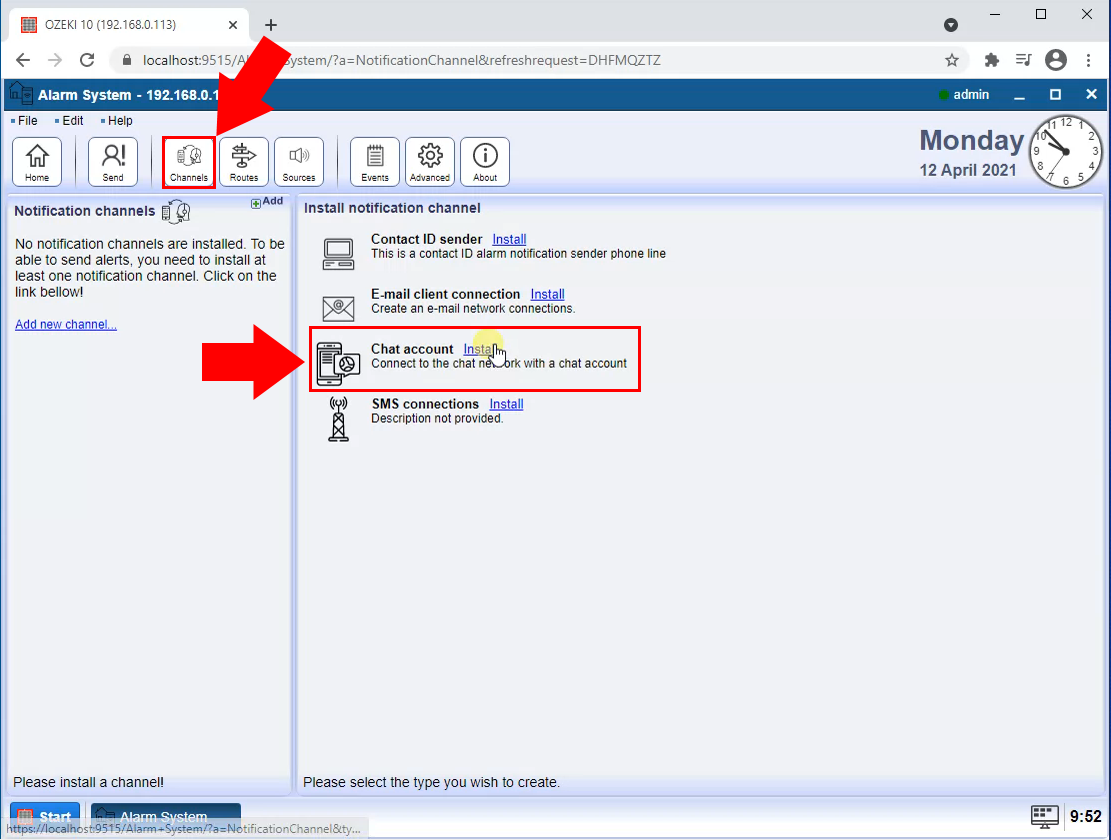add new chat account