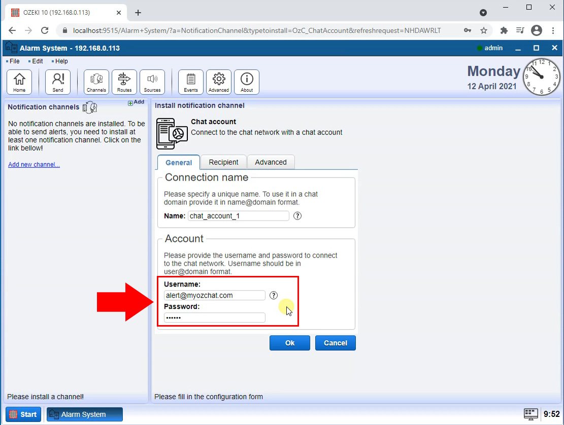 provide login credentials