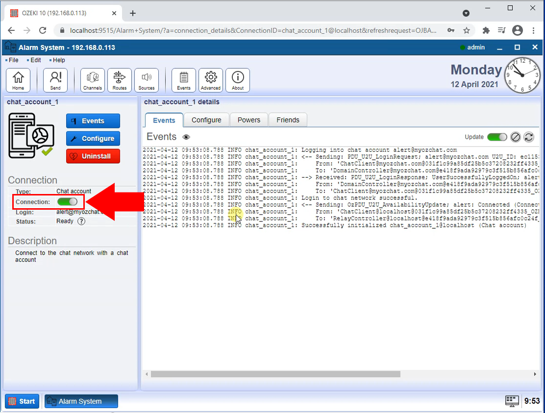 connect to chat server
