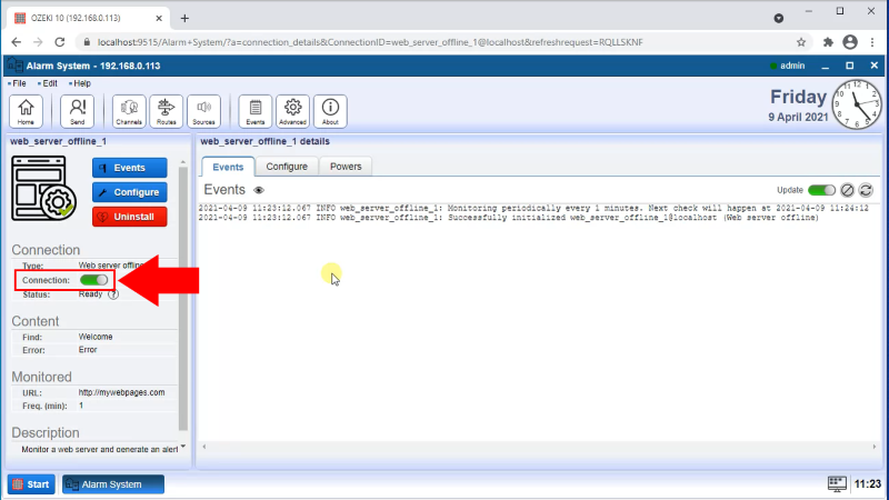 enable webserver offline source