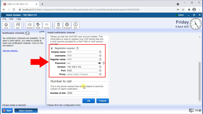 provide sip account details