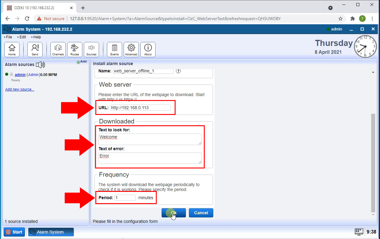 configure webserver offline