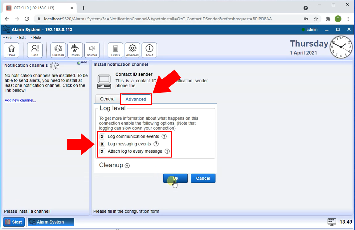 enable logging